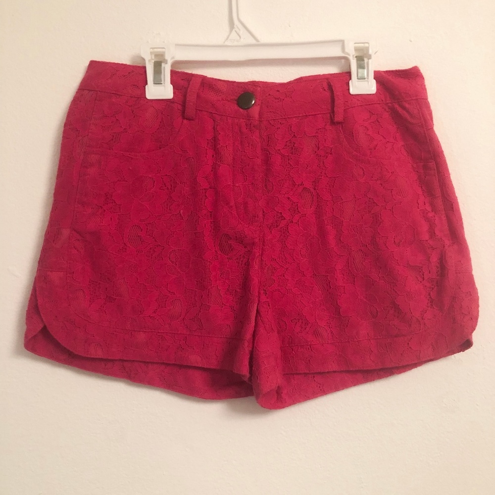 Pink lace shorts